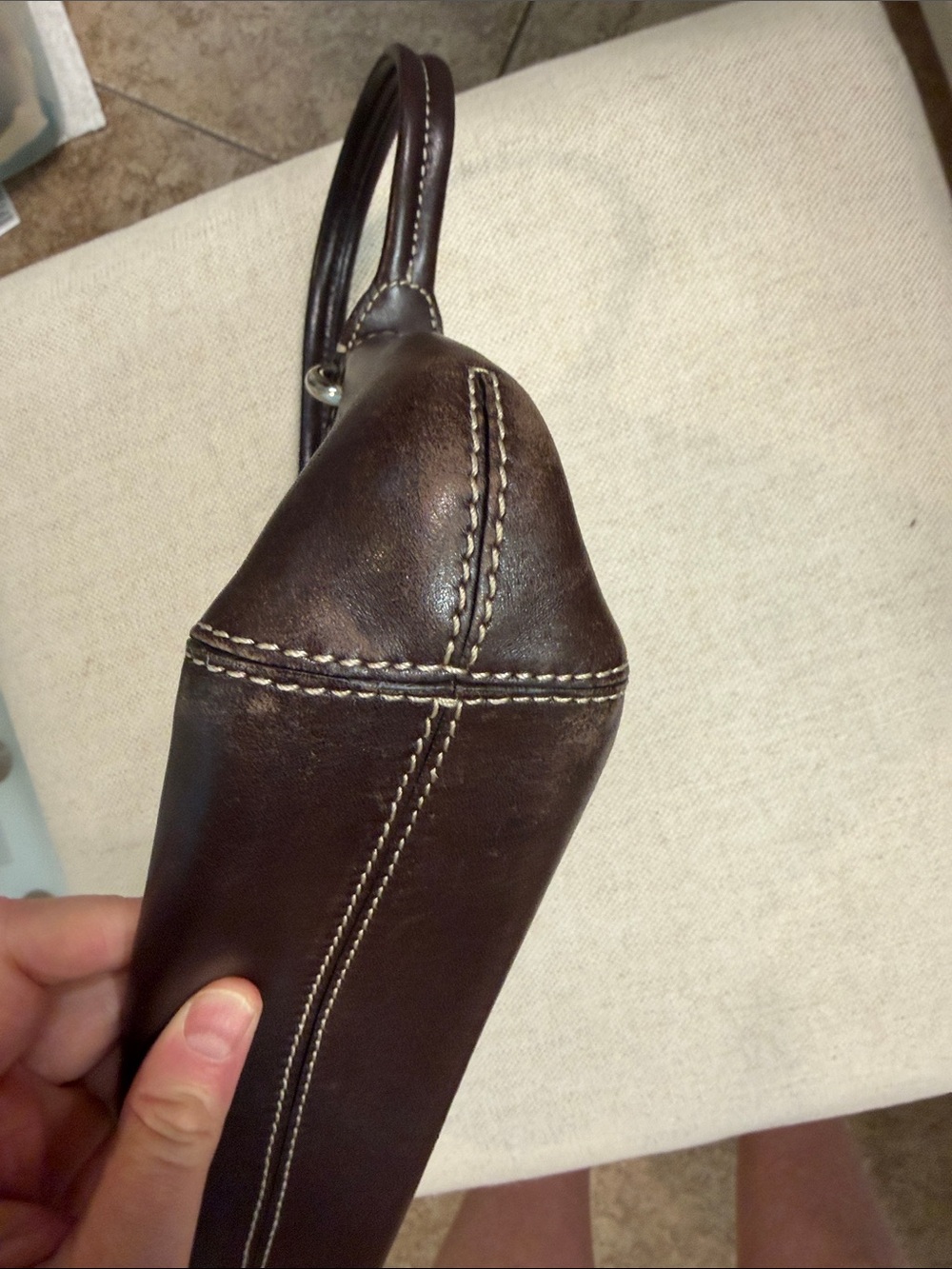 Cole Haan Dark Brown Leather Shoulder Bag - Picture 5 of 9